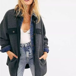 Free People Ruby Jacket in Washed Black Size Large